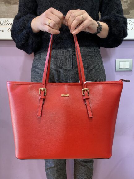 Borsa B in pelle rossa