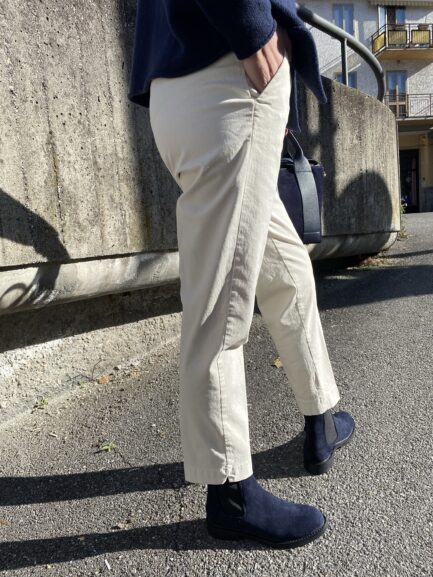 Stivaletto blu camoscio