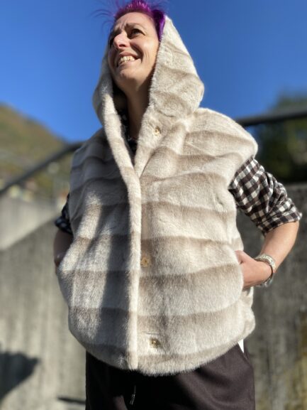 Gilet Lara eco pelliccia beige